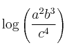 \log \left( \frac{a^2 b^3}{c^4} \right)
