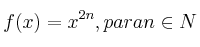 f(x)=x^{2n}, para n\in N