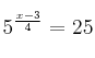 5^{\frac{x-3}{4}} = 25