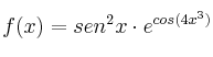 f(x) = sen^2x \cdot e^{cos(4x^3)}