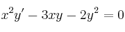 x^2y'-3xy-2y^2=0
