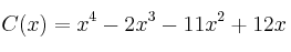 C(x) = x^4 - 2x^3 - 11x^2 + 12x
