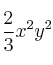 \frac{2}{3}x^2y^2