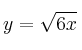 y=\sqrt{6x}