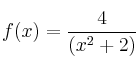 f(x)=\frac{4}{(x^2+2)}