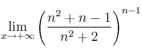 \lim_{x \to{+}\infty}{\left(\frac{n^2+n-1}{n^2+2}\right)^{n-1}}