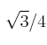 \sqrt{3}/4
