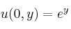 u(0,y)=e^y