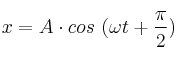x = A\cdot cos\ (\omega t + \frac{\pi}{2})