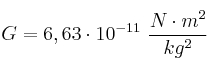 G = 6,63\cdot 10^{-11}\ \frac {N\cdot m^2}{kg^2}