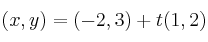 (x,y) = (-2, 3) + t(1,2)