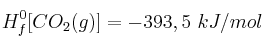 ΔH_f^0[CO_2(g)] = - 393,5\ kJ/mol