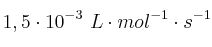 1,5\cdot 10^{-3}\ L\cdot mol^{-1}\cdot s^{-1}