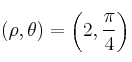 (\rho,\theta)=\left(2,\frac{\pi}{4}\right)