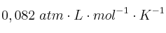 0,082\ atm\cdot L\cdot mol^{-1}\cdot K^{-1}