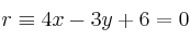 r \equiv 4x-3y+6=0