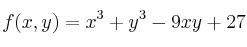f(x,y)=x^3+y^3-9xy+27